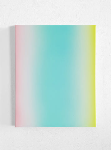 Untitled, 2025. Acryl on canvas. 40 x 50 cm  (yellow pink turquois)