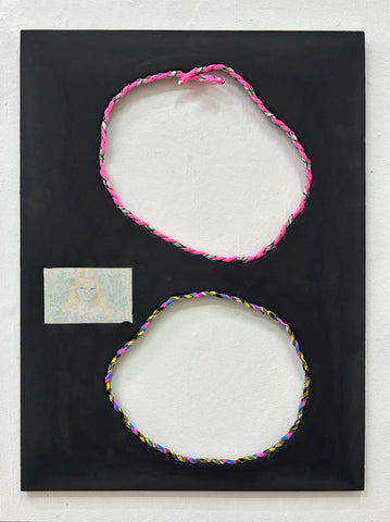 An old fairy tale, 2025.  Polymer Harz, Paracord, Inkjet Print 48 x 36 cm