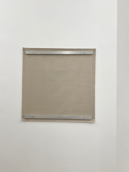 Quentin Lefranc What we do is secret!, 2013 alumium and free linen canvas, 90 x 90 cm